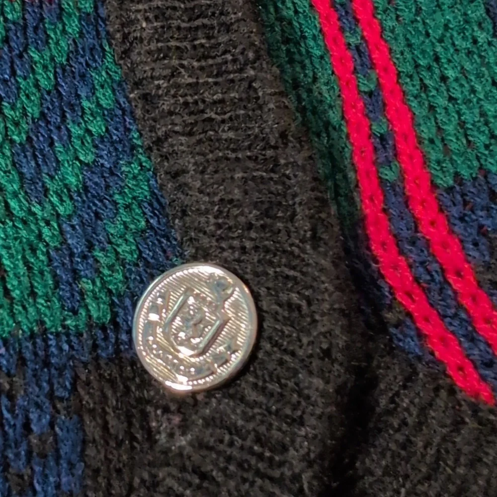 Vintage Tally Ho Women's Plaid Knit Cardigan Sweater‎ Size 1X